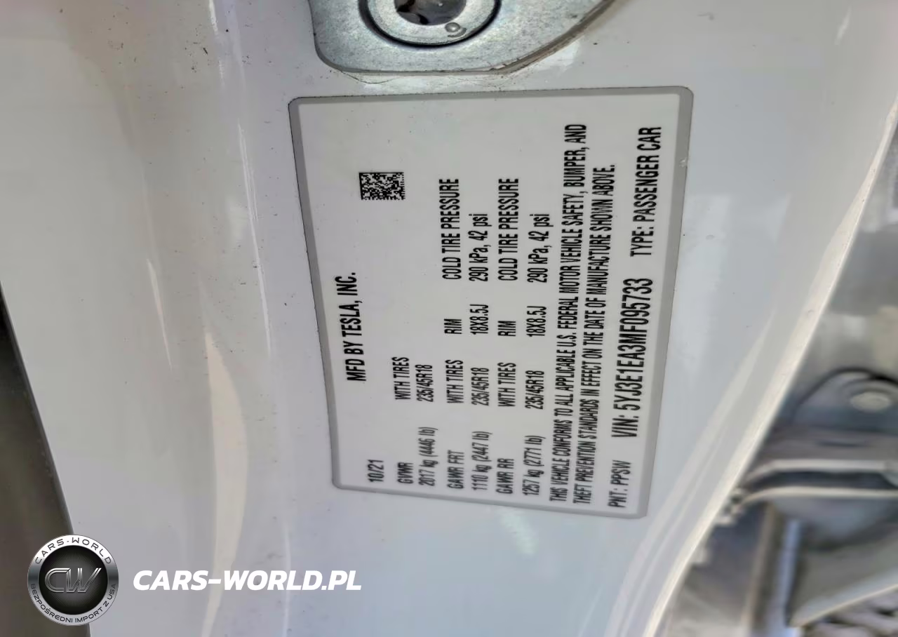 2021 Tesla Model 3 VIN:5YJ3E1EA3MF095733 - 12