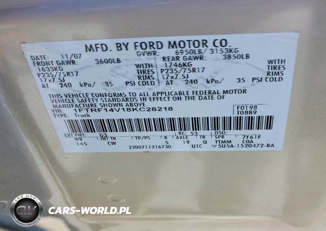 2008 Ford F150 VIN:1FTRF14V18KC28218 - 12