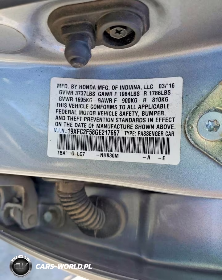2016 Honda Civic Lx VIN:19XFC2F58GE217667 - 12