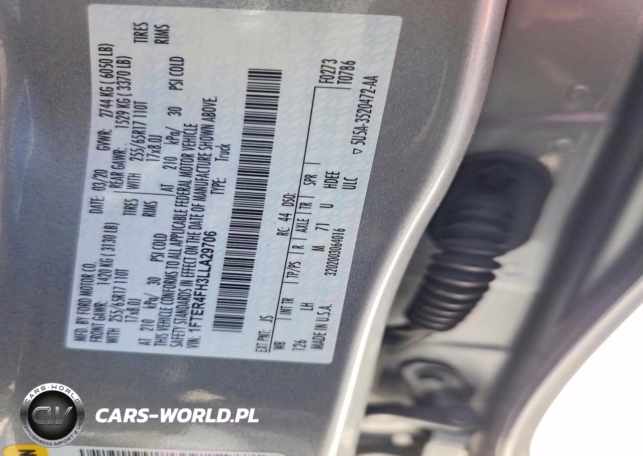 2020 Ford Ranger Xl VIN:1FTER4FH3LLA29706 - 12