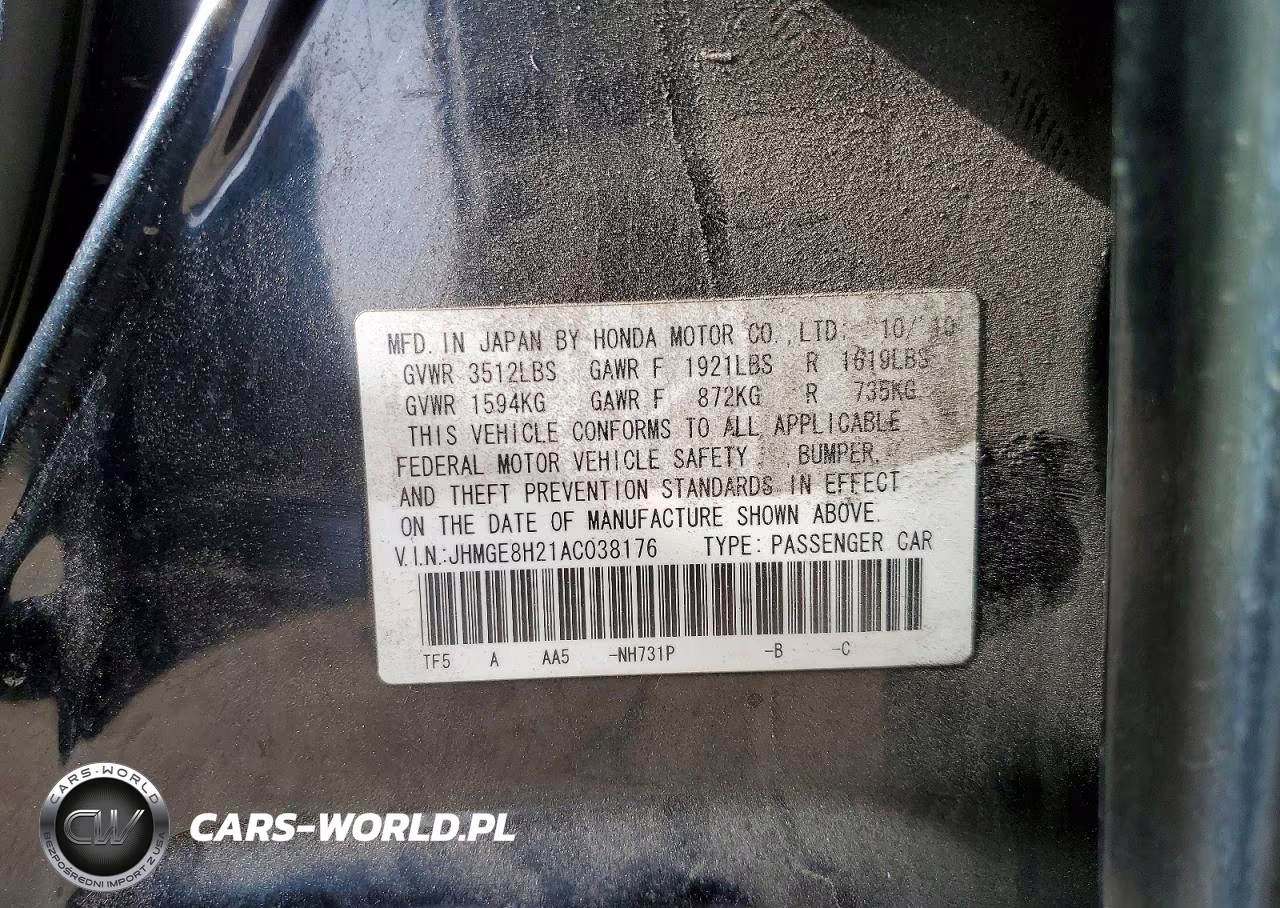 2010 Honda Fit VIN:JHMGE8H21AC038176 - 12