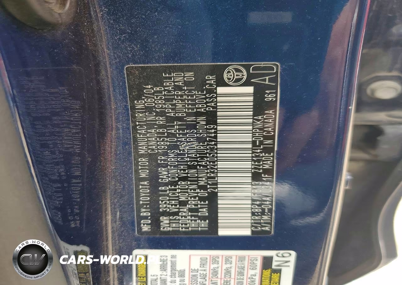 2005 Toyota Matrix Xr VIN:2T1LR32E05C347449 - 12