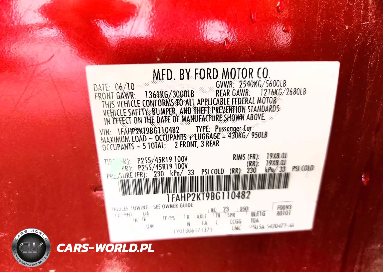 2011 Ford Taurus Sho VIN:1FAHP2KT9BG110482 - 12
