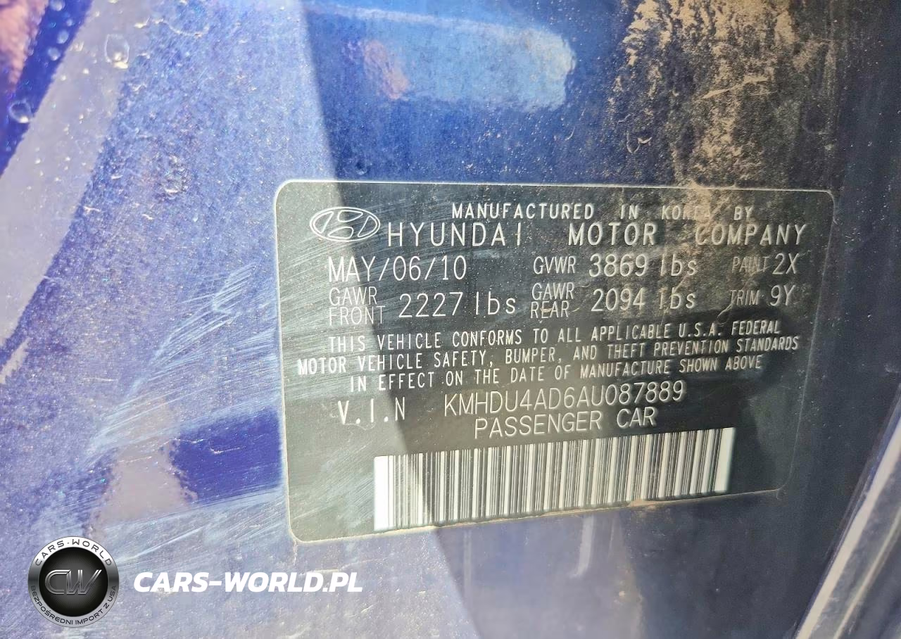 2010 Hyundai Elantra Gls VIN:KMHDU4AD6AU087889 - 13
