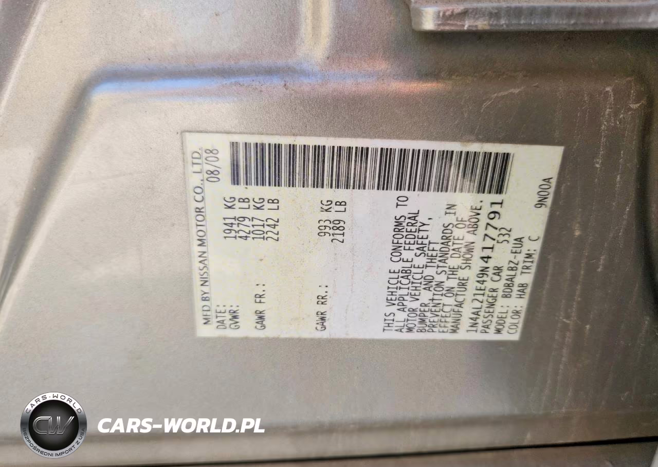 2009 Nissan Altima 2.5 VIN:1N4AL21E49N417791 - 13