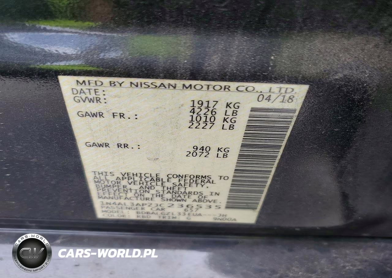 2018 Nissan Altima 2.5 S VIN:1N4AL3AP2JC236535 - 13
