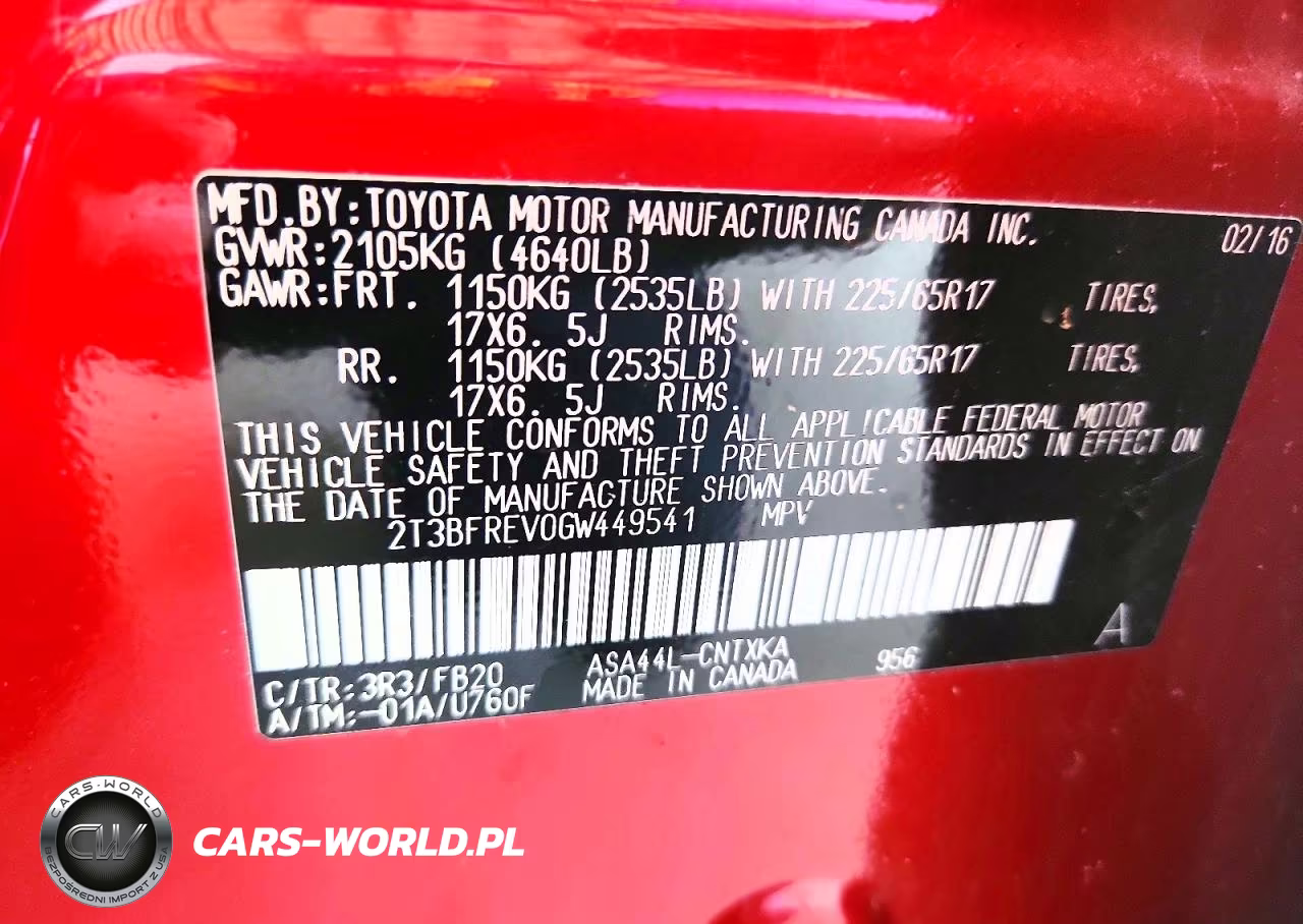 2016 Toyota Rav4 Le VIN:2T3BFREV0GW449541 - 13