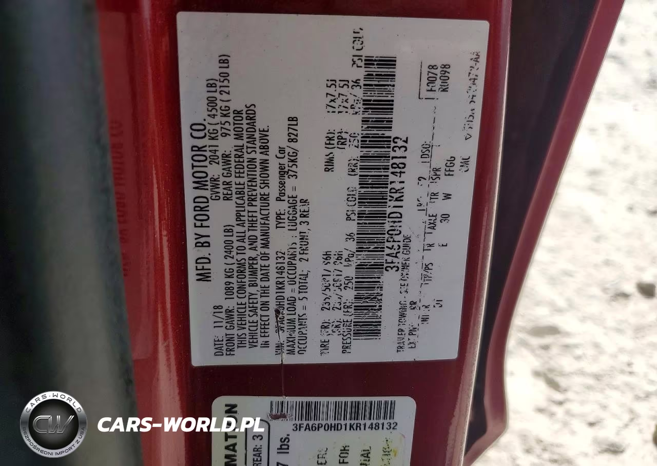 2019 Ford Fusion Se VIN:3FA6P0HD1KR148132 - 12