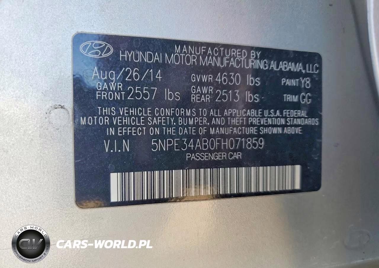 2015 Hyundai Sonata Sport 2.0T VIN:5NPE34AB0FH071859 - 12