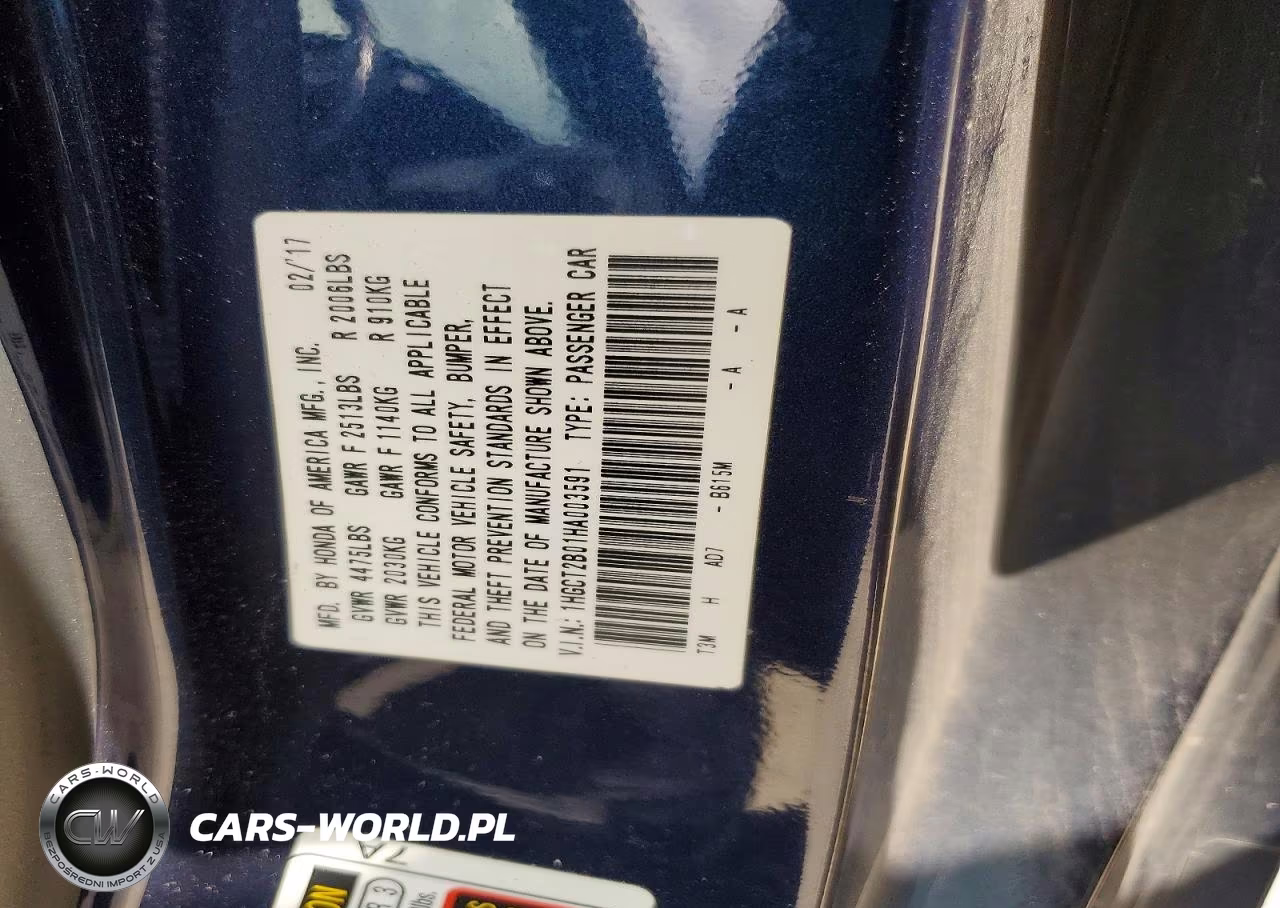 2017 Honda Accord Touring VIN:1HGCT2B01HA003591 - 12