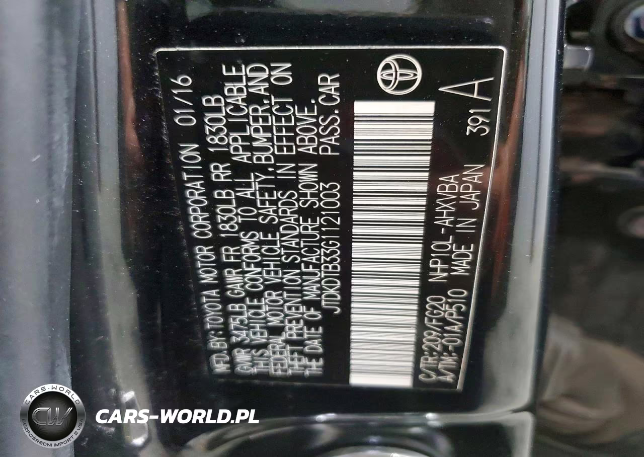 2016 Toyota Prius C Two VIN:JTDKDTB33G1121003 - 12