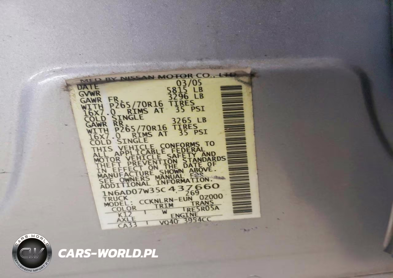 2005 Nissan Frontier Se VIN:1N6AD07W35C437660 - 13