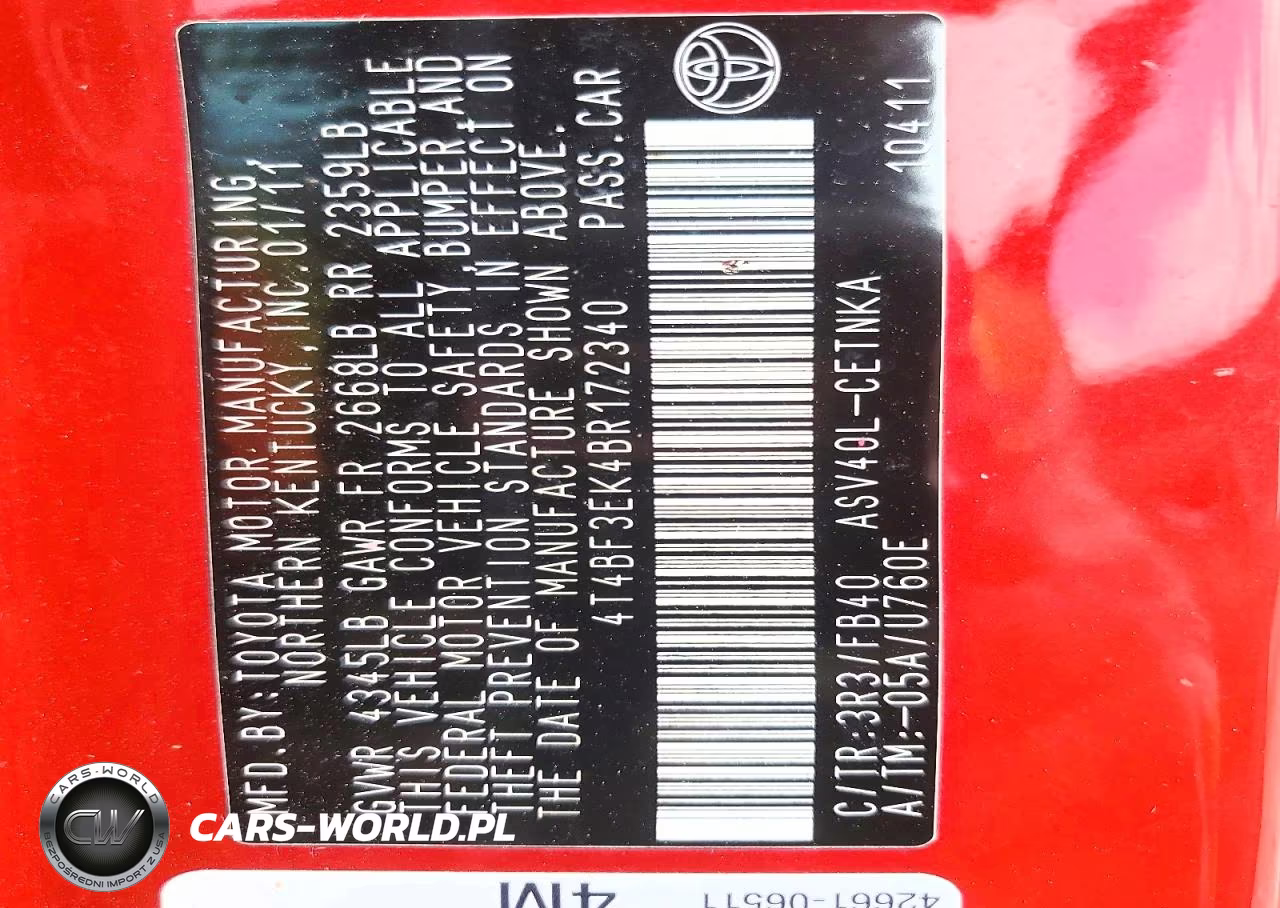 2011 Toyota Camry Le VIN:4T4BF3EK4BR172340 - 13