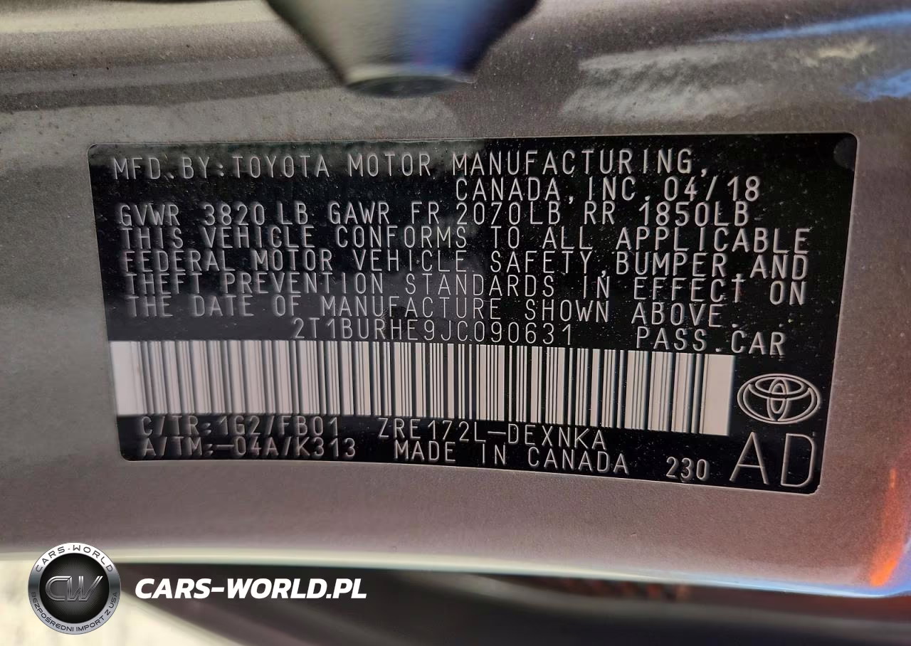 2018 Toyota Corolla Le VIN:2T1BURHE9JC090631 - 13
