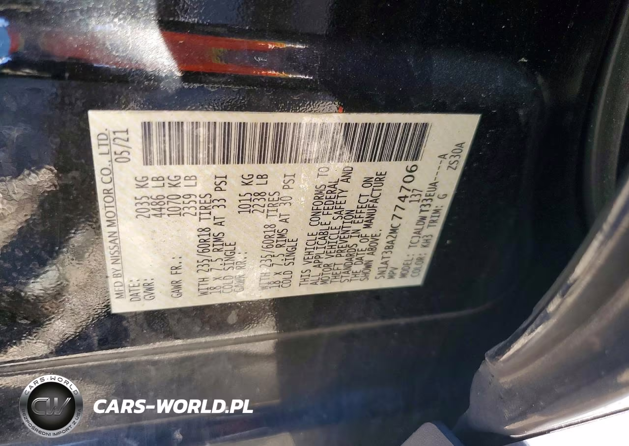 2021 Nissan Rogue Sv VIN:5N1AT3BA2MC774706 - 13