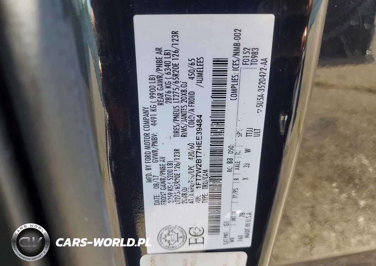 2017 Ford F250 Super Duty VIN:1FT7W2BT7HEE39484 - 12