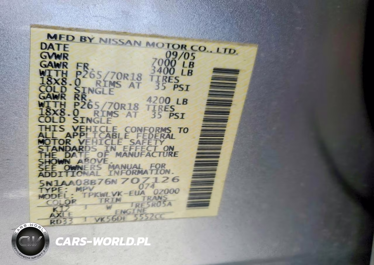 2006 Nissan Armada Se VIN:5N1AA08B76N707126 - 14