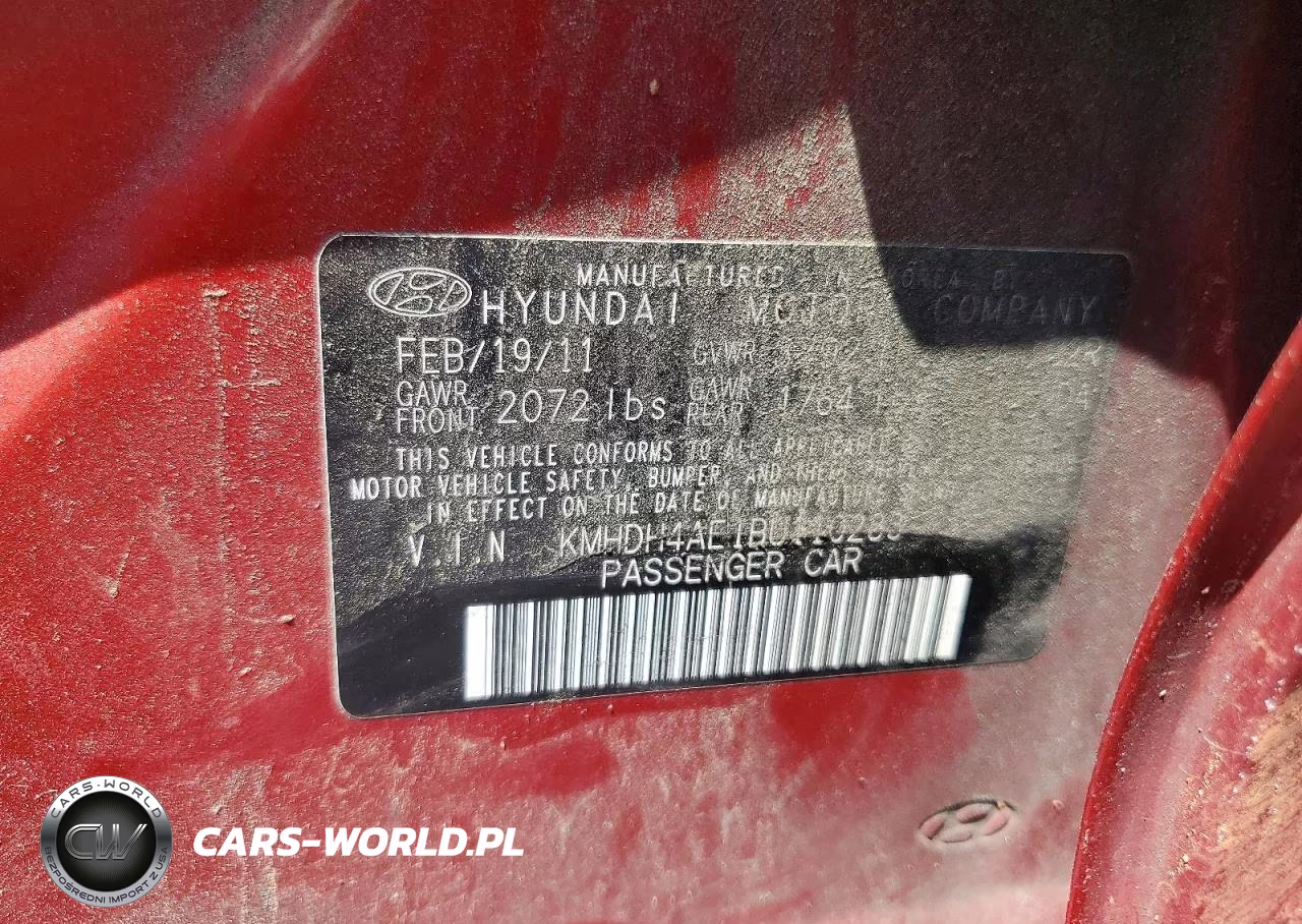 2011 Hyundai Elantra Gls VIN:KMHDH4AE1BU110283 - 12