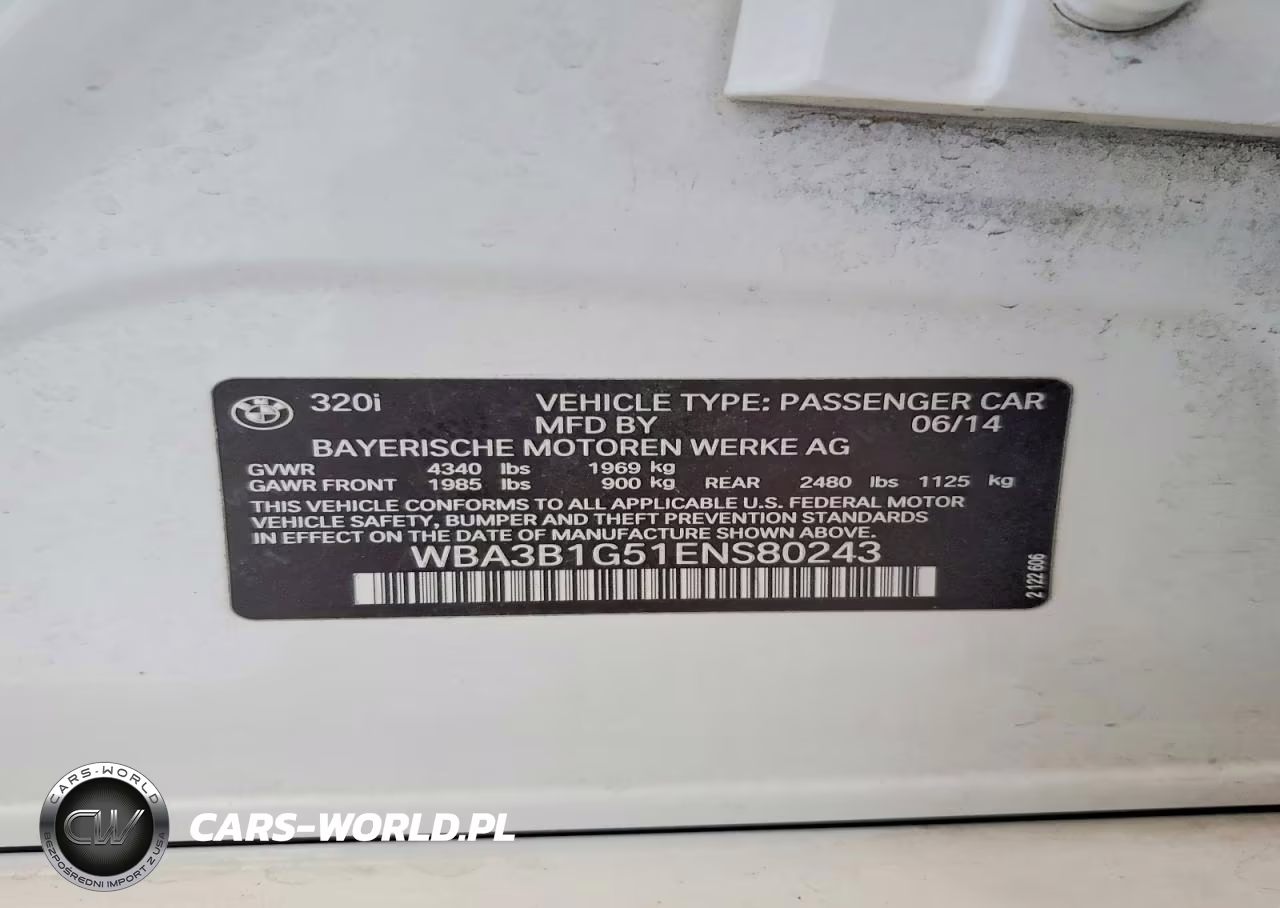2014 BMW 320 I VIN:WBA3B1G51ENS80243 - 13