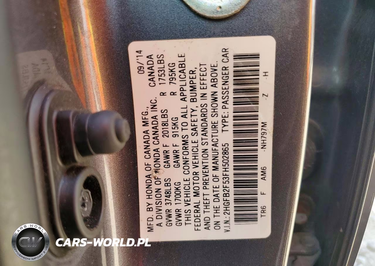 2015 Honda Civic Lx VIN:2HGFB2F53FH502865 - 12