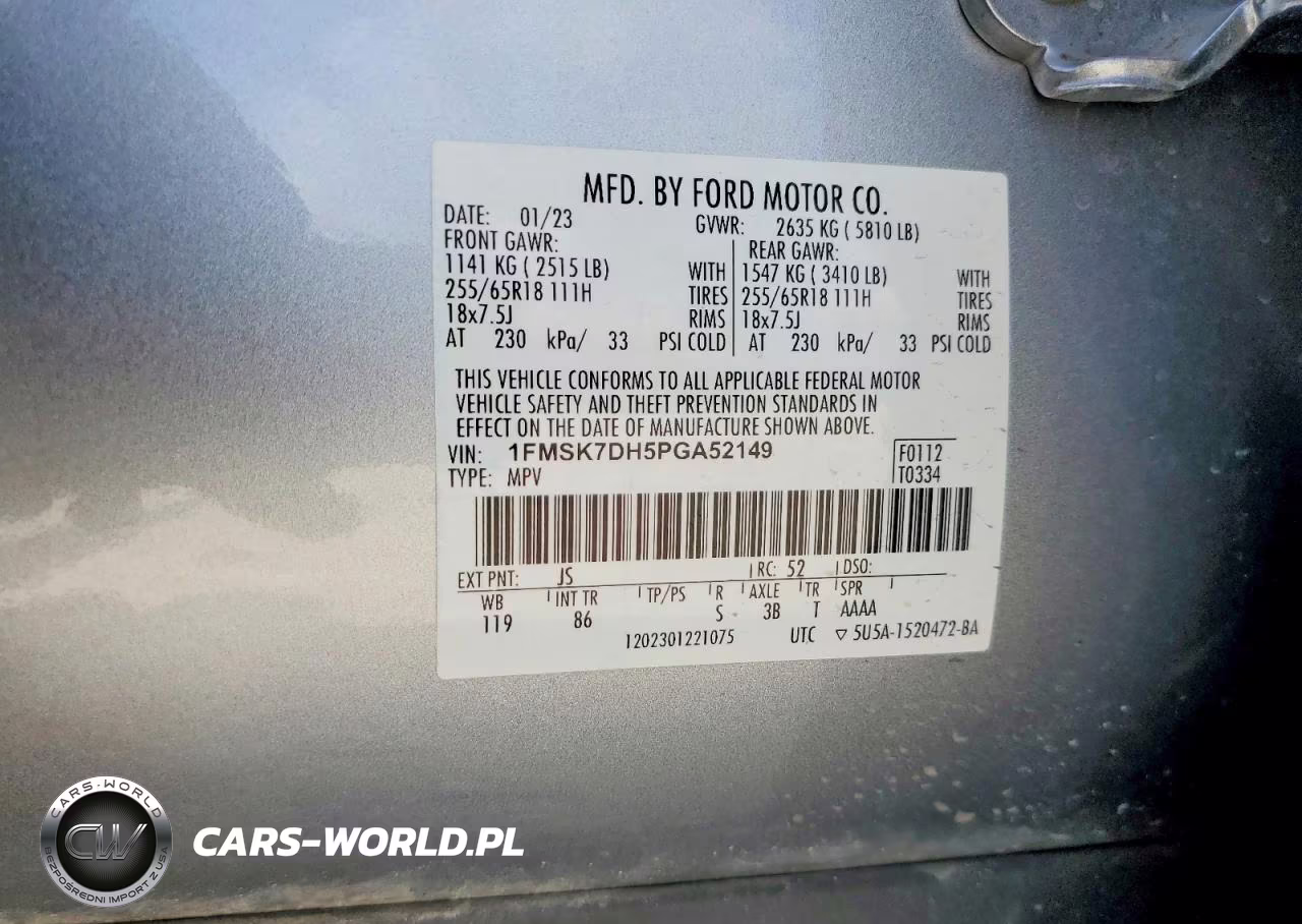 2023 Ford Explorer Xlt VIN:1FMSK7DH5PGA52149 - 13