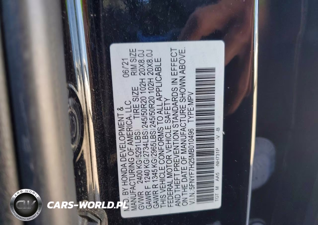 2021 Honda Passport Sport VIN:5FNYF7H25MB010496 - 13