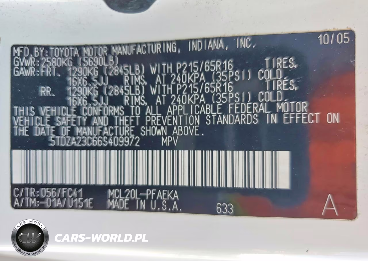 2006 Toyota Sienna Le 7 Passenger VIN:5TDZA23C66S409972 - 13