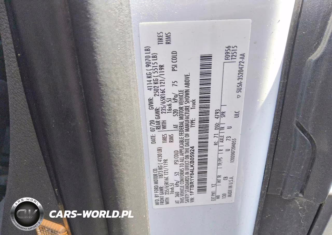 2020 Ford Transit T-250 VIN:1FTBR1Y84LKB05924 - 12