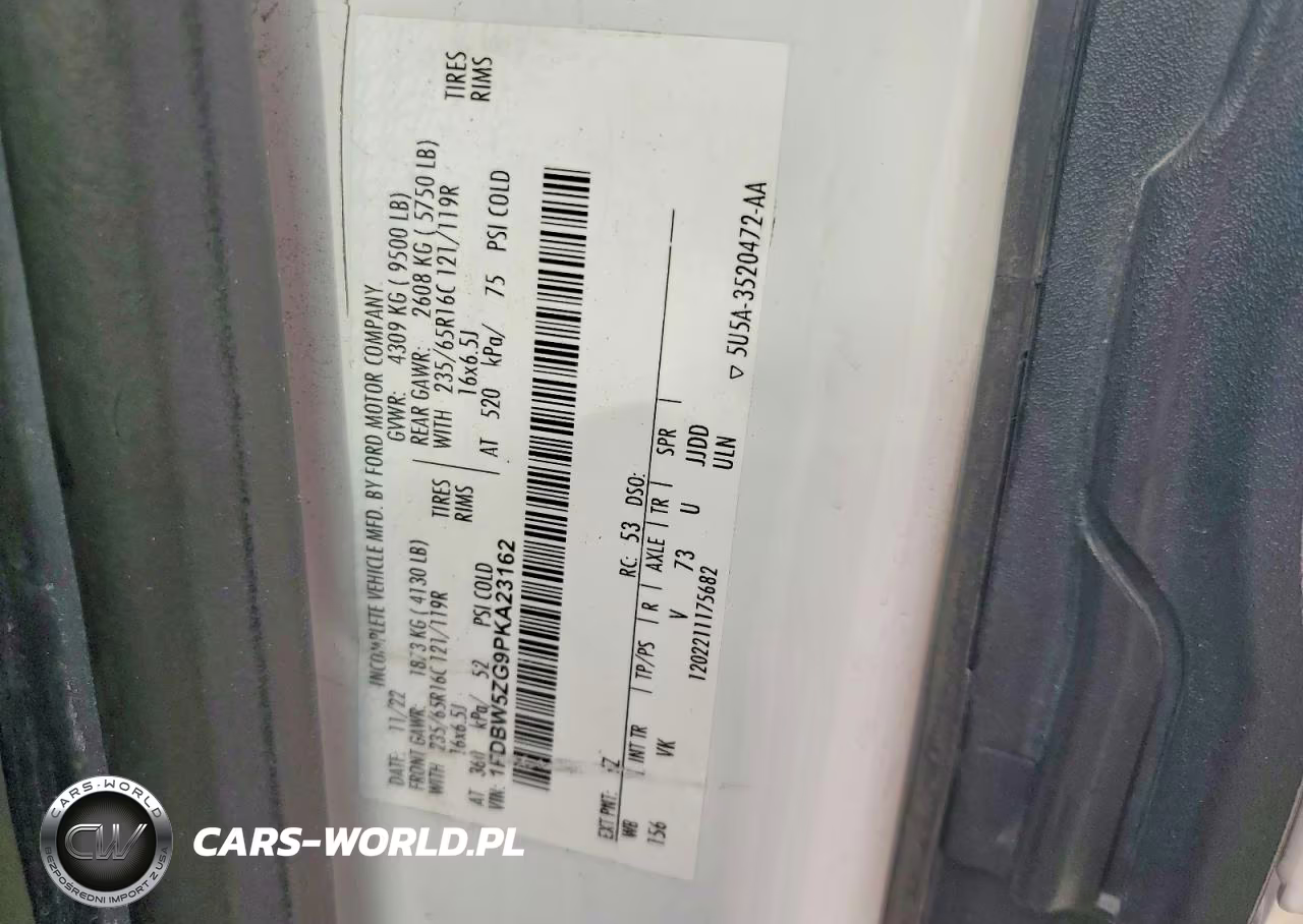 2023 Ford Transit Delivery Truck VIN:1FDBW5ZG9PKA23162 - 12