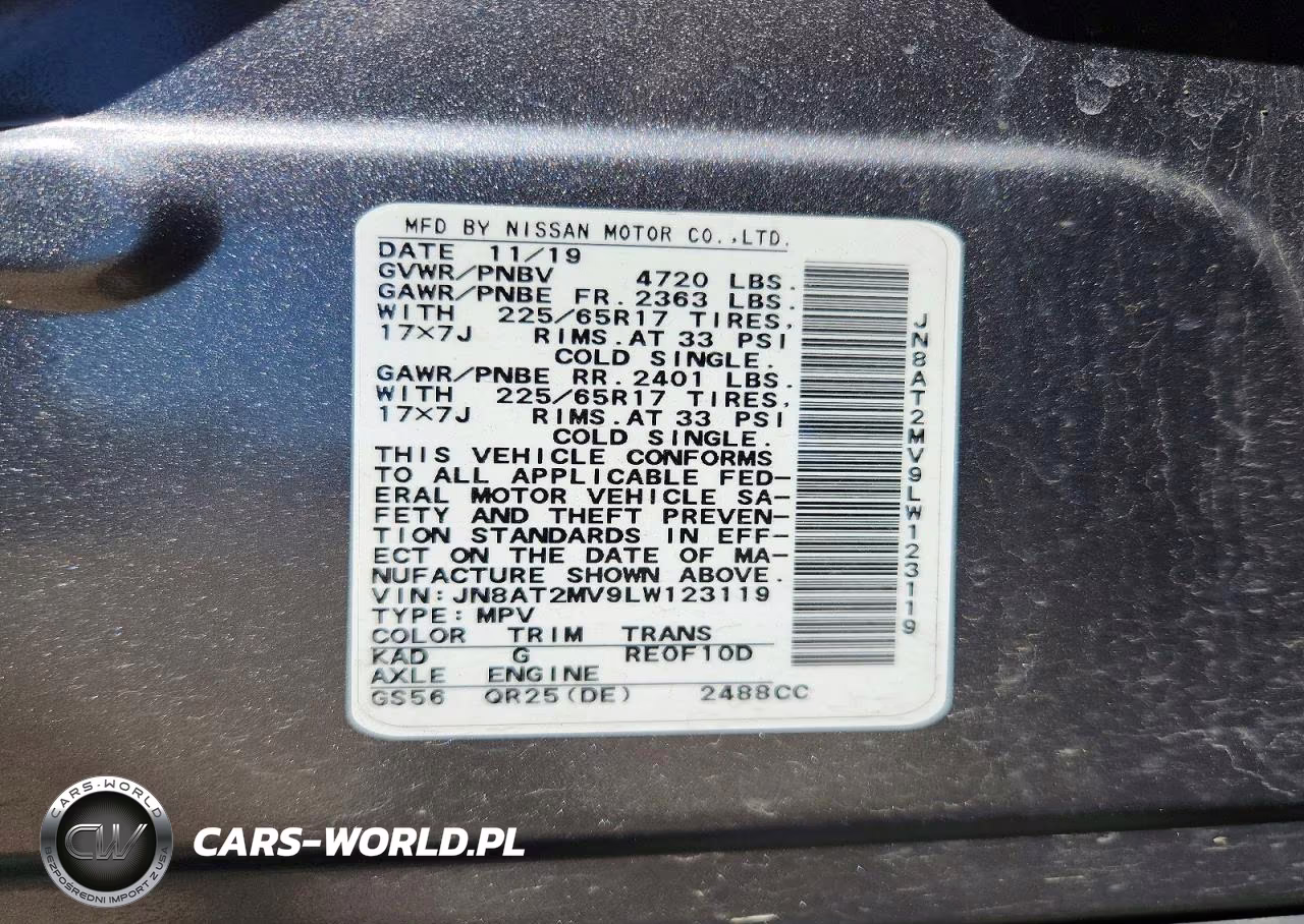 2020 Nissan Rogue Sv VIN:JN8AT2MV9LW123119 - 13