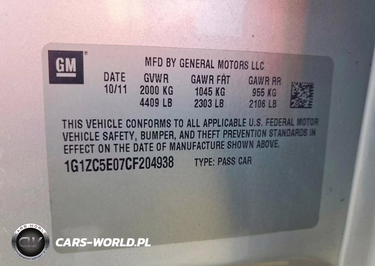 2012 Chevrolet Malibu 1Lt VIN:1G1ZC5E07CF204938 - 12