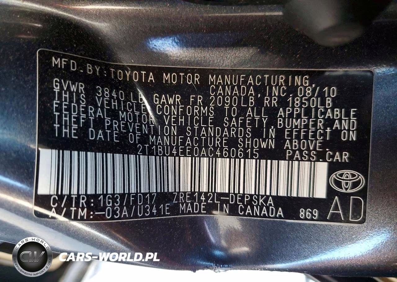 2010 Toyota Corolla S VIN:2T1BU4EE0AC460615 - 12