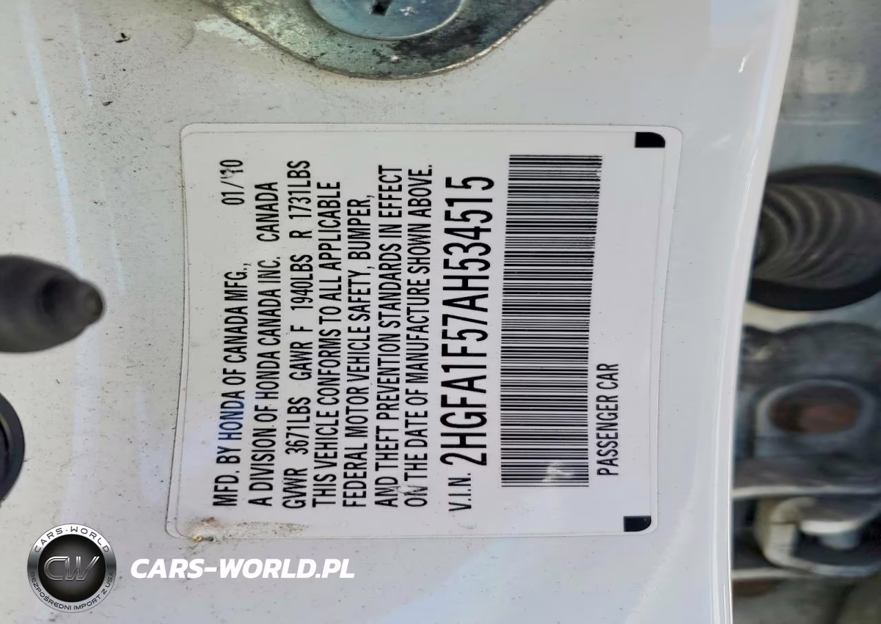 2010 Honda Civic Lx VIN:2HGFA1F57AH534515 - 12