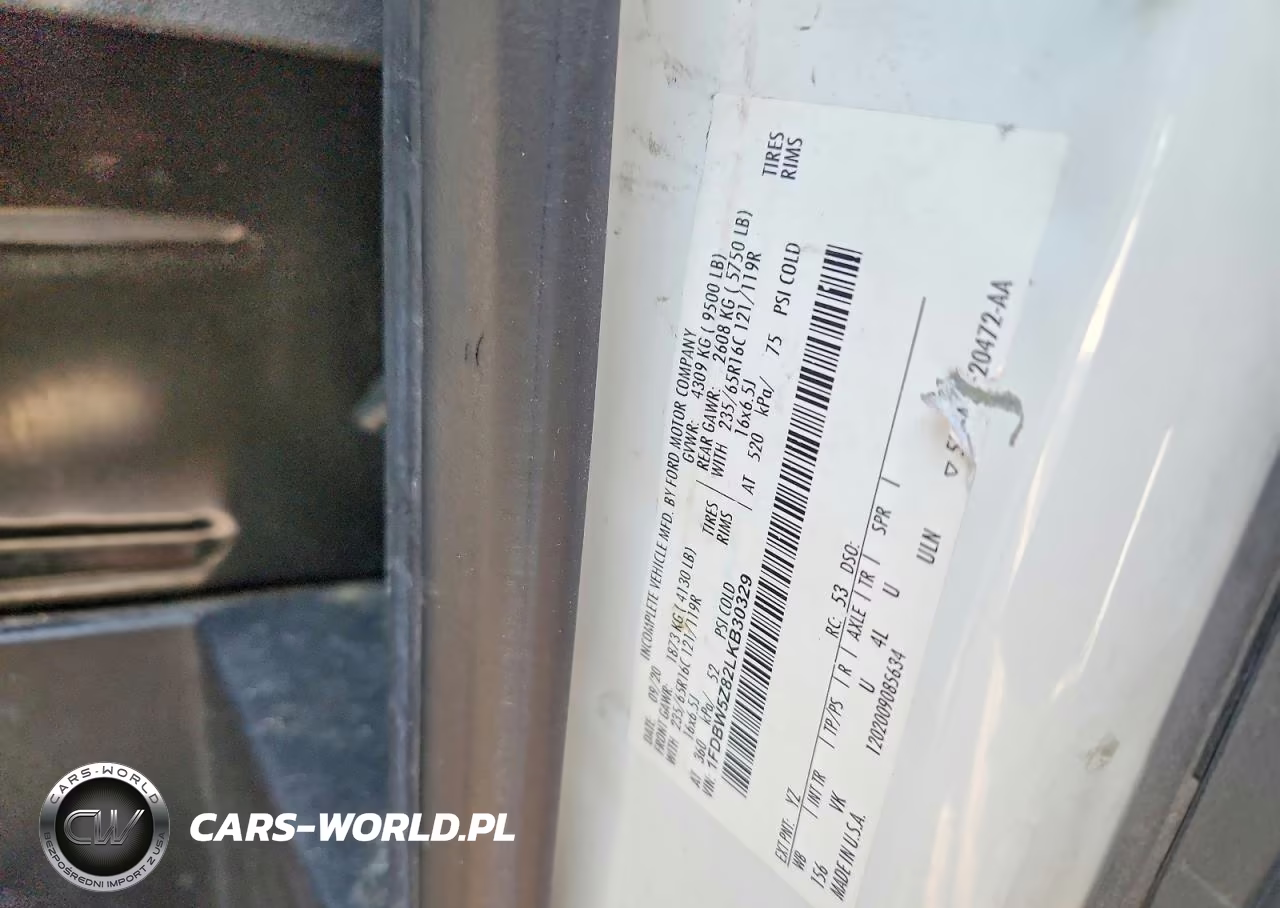 2020 Ford Transit Delivery Truck VIN:1FDBW5Z82LKB30329 - 12