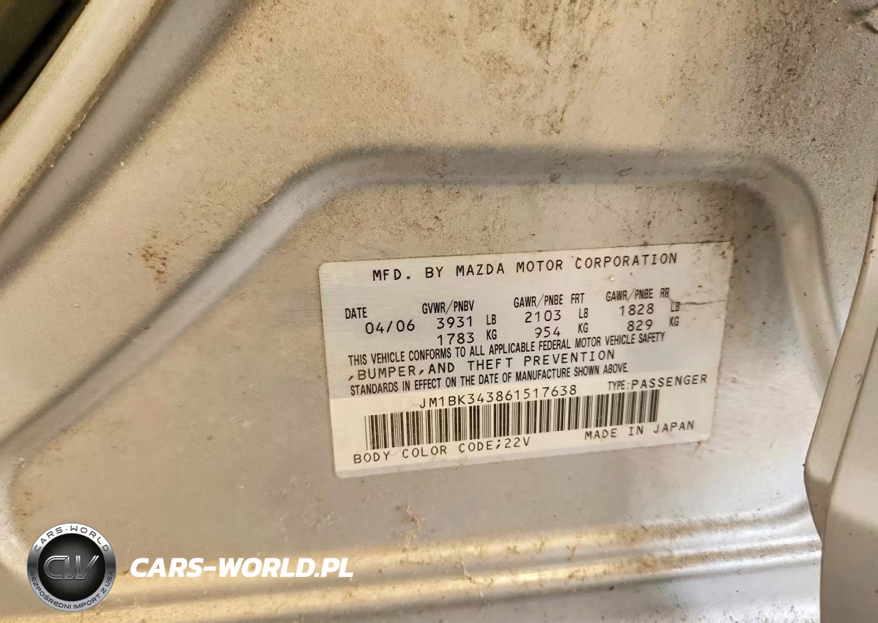2006 Mazda 3 Hatchback VIN:JM1BK343861517638 - 12
