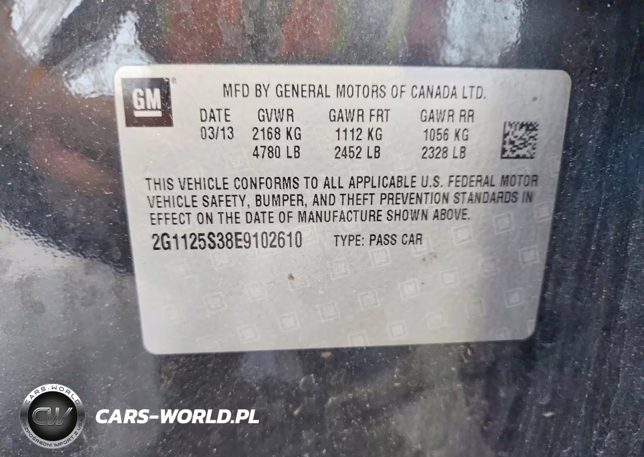 2014 Chevrolet Impala Lt VIN:2G1125S38E9102610 - 12