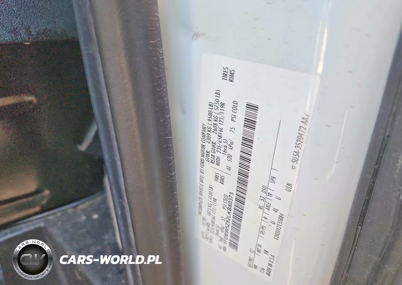 2020 Ford Transit Delivery Truck VIN:1FDBW5Z82LKB80373 - 12