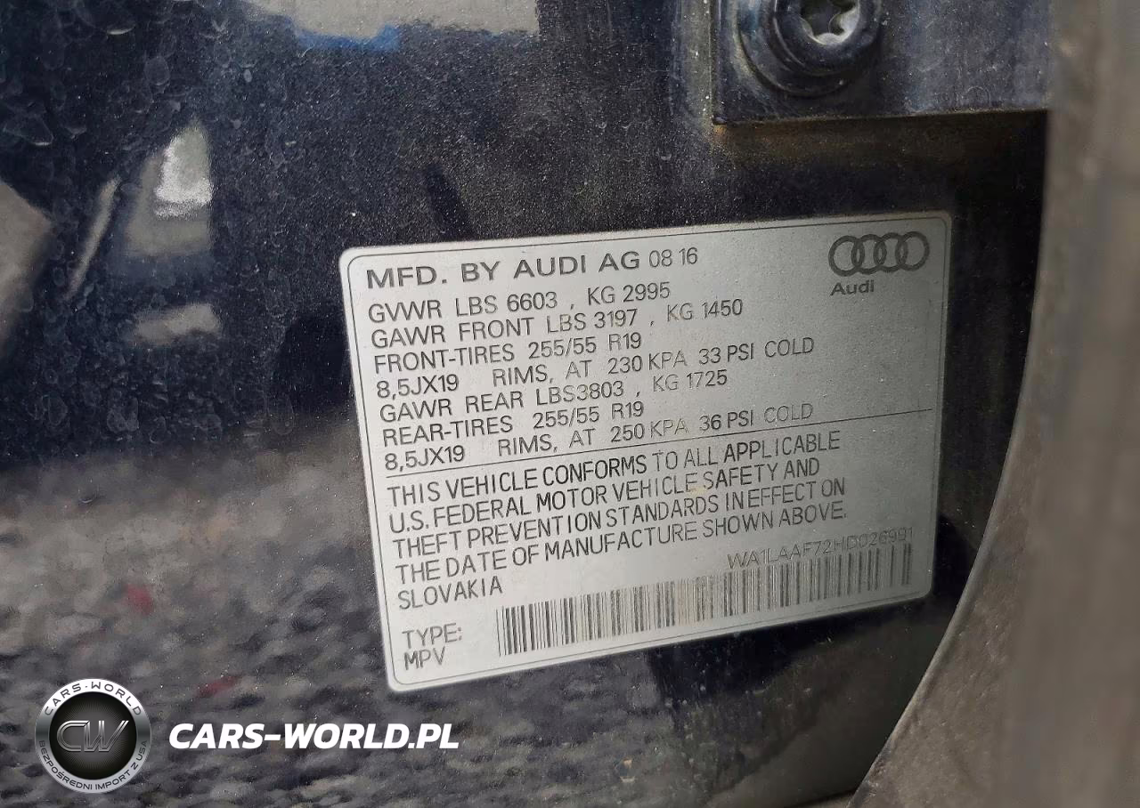 2017 Audi Q7 Premium Plus VIN:WA1LAAF72HD026991 - 13