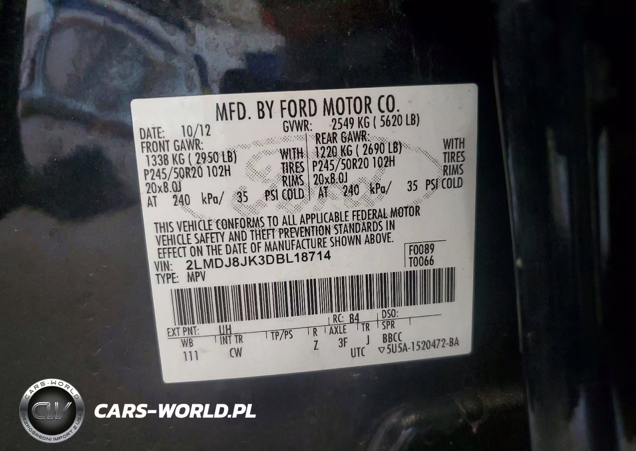 2013 Lincoln Mkx VIN:2LMDJ8JK3DBL18714 - 13