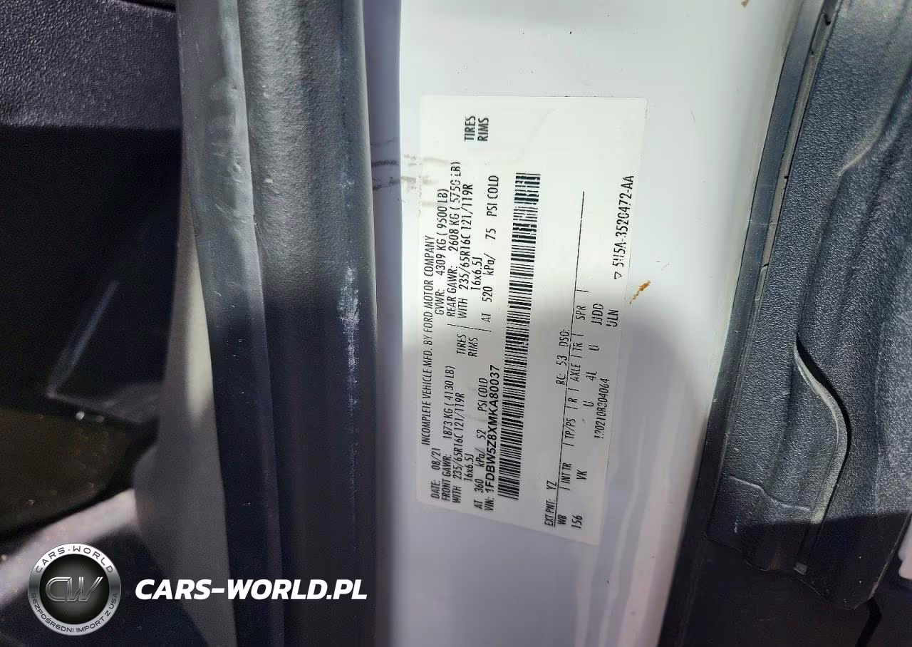 2021 Ford Transit Delivery Truck VIN:1FDBW5Z8XMKA80037 - 12