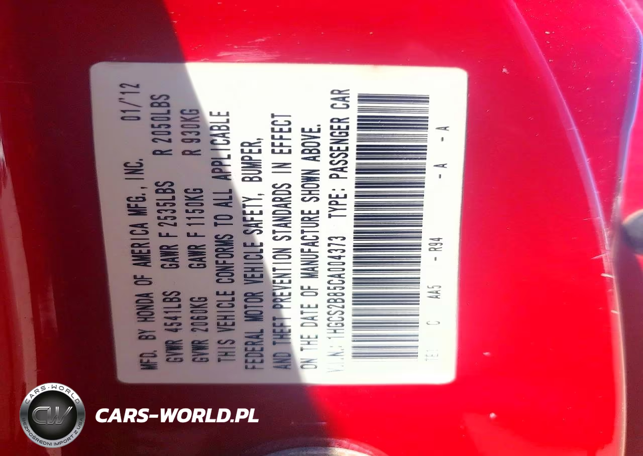 2012 Honda Accord Exl VIN:1HGCS2B85CA004373 - 12