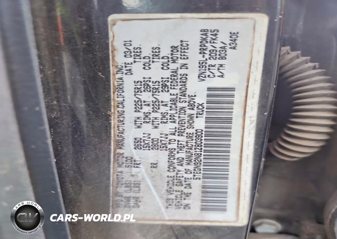 2001 Toyota Tacoma VIN:5TEGN92N81Z803900 - 12