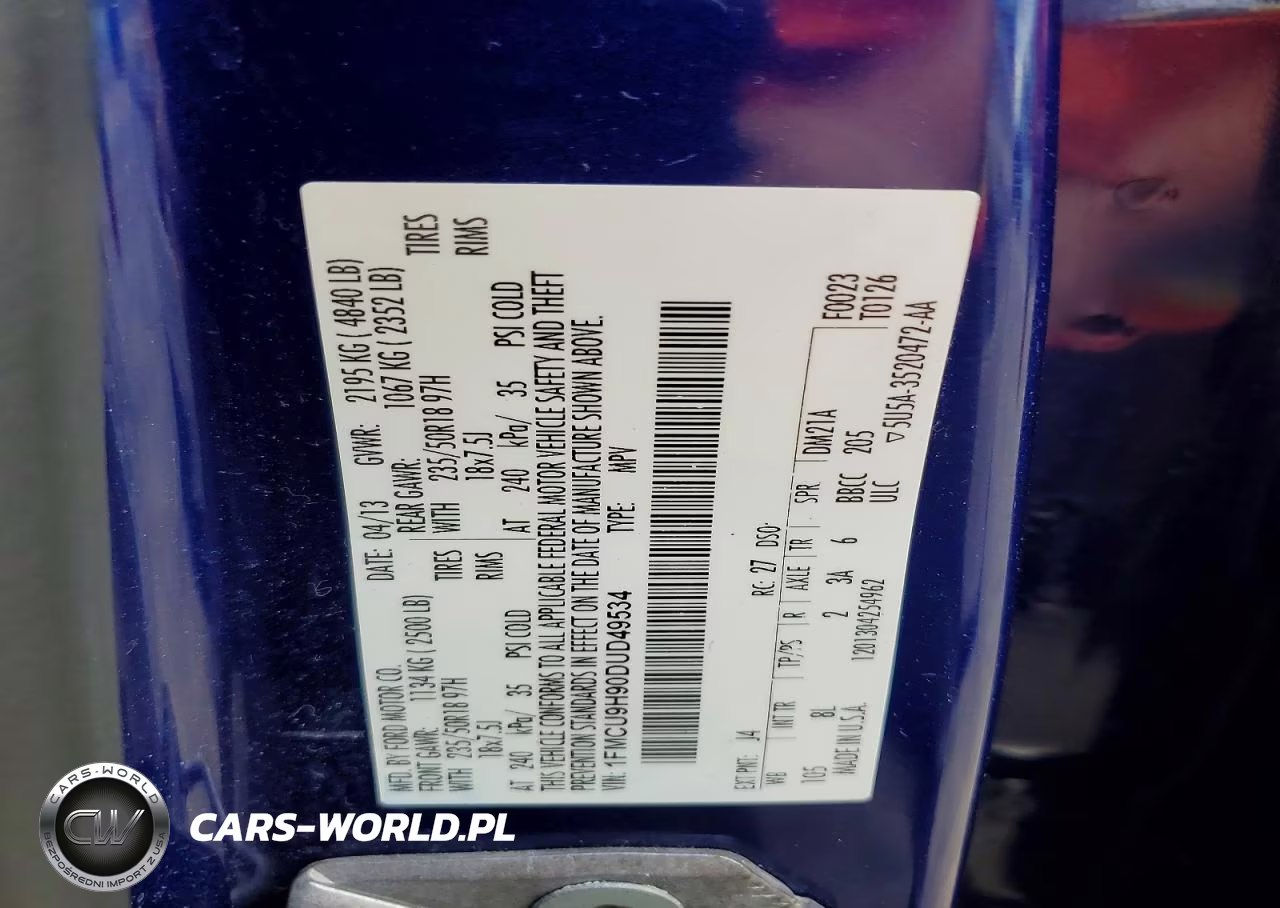 2013 Ford Escape Sel VIN:1FMCU9H90DUD49534 - 13