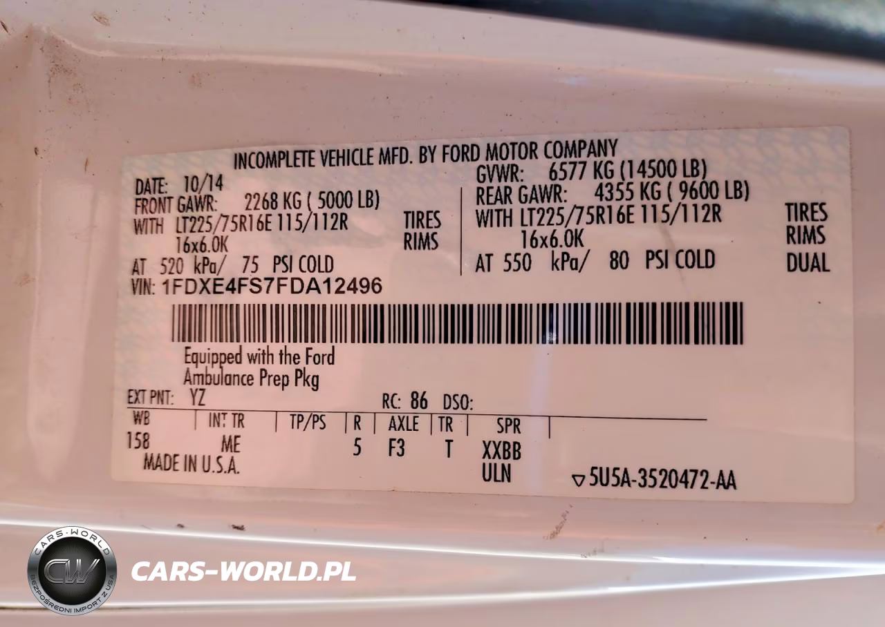 2015 Ford E450 Truck Cab And Chassis VIN:1FDXE4FS7FDA12496 - 12