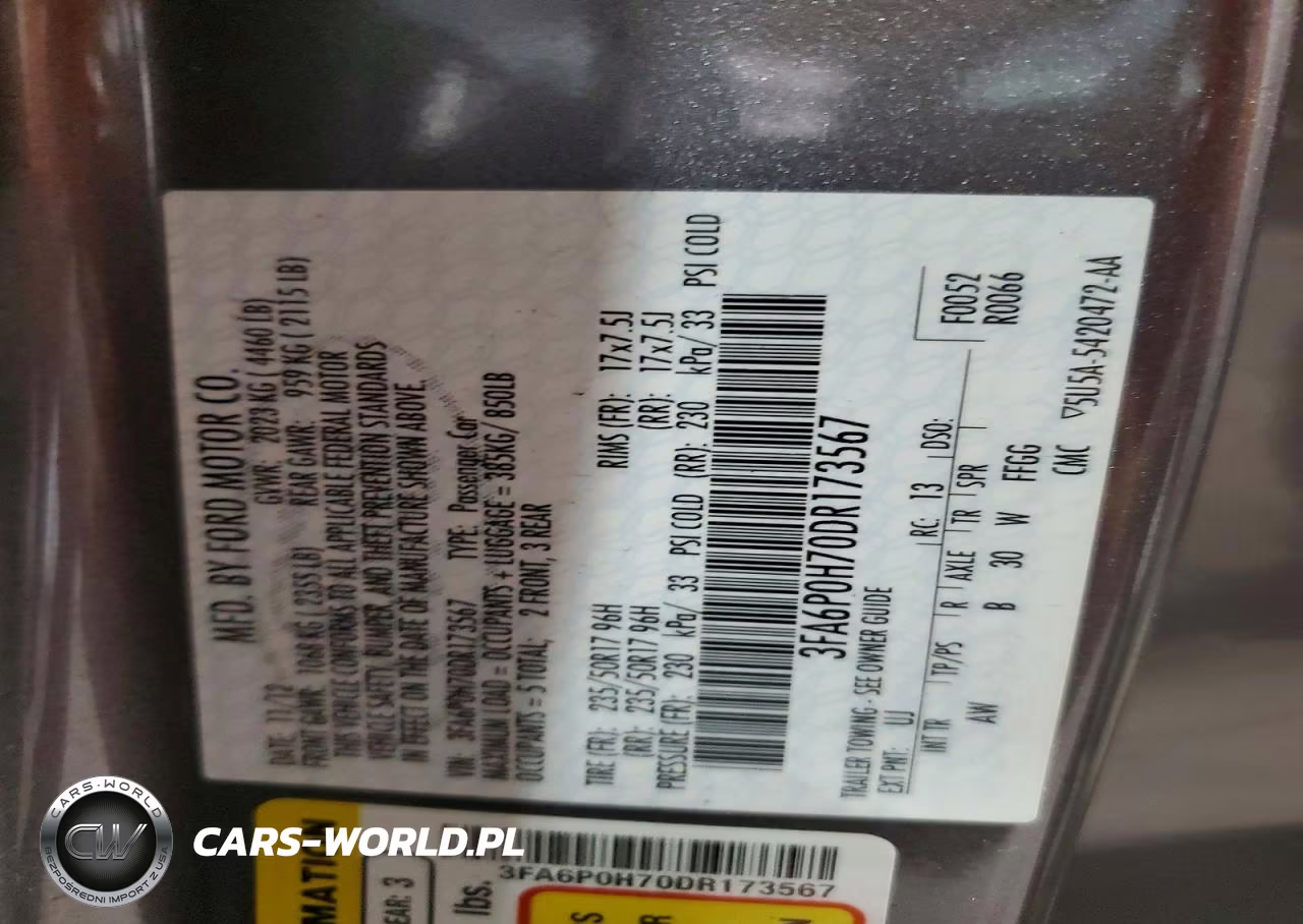 2013 Ford Fusion Se VIN:3FA6P0H70DR173567 - 13
