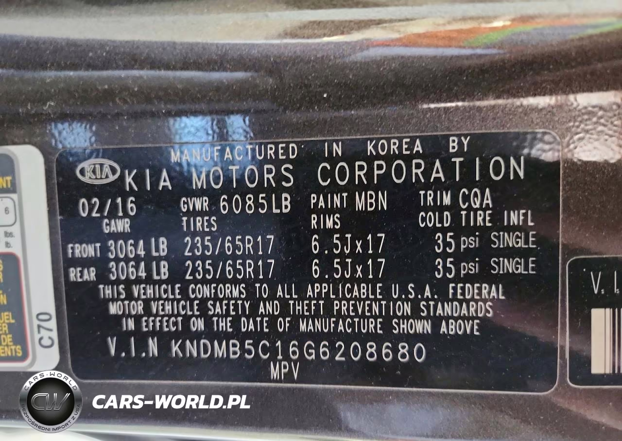 2016 Kia Sedona Lx VIN:KNDMB5C16G6208680 - 14