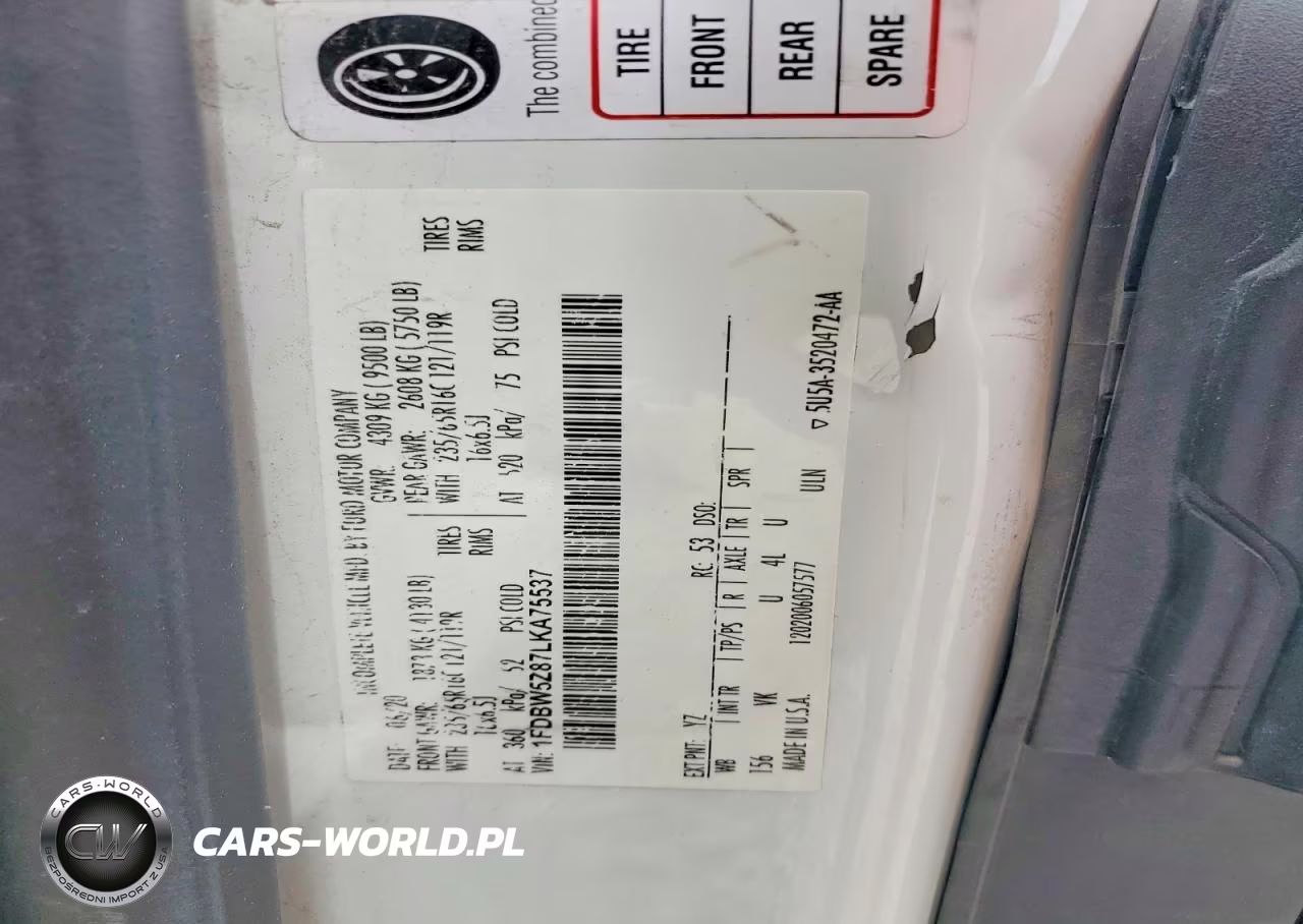 2020 Ford Transit Delivery Truck VIN:1FDBW5Z87LKA75537 - 12