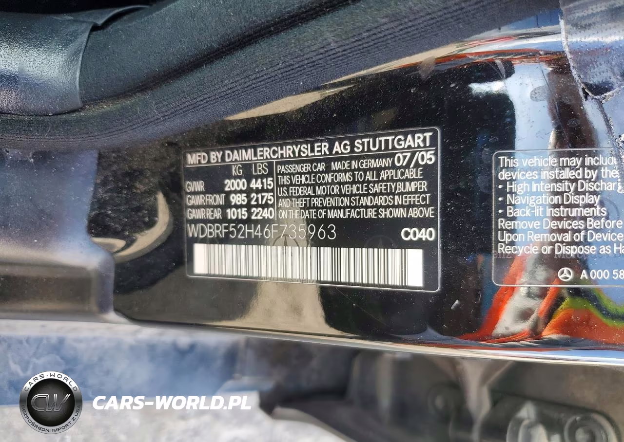 2006 Mercedes-Benz C 230 VIN:WDBRF52H46F735963 - 12