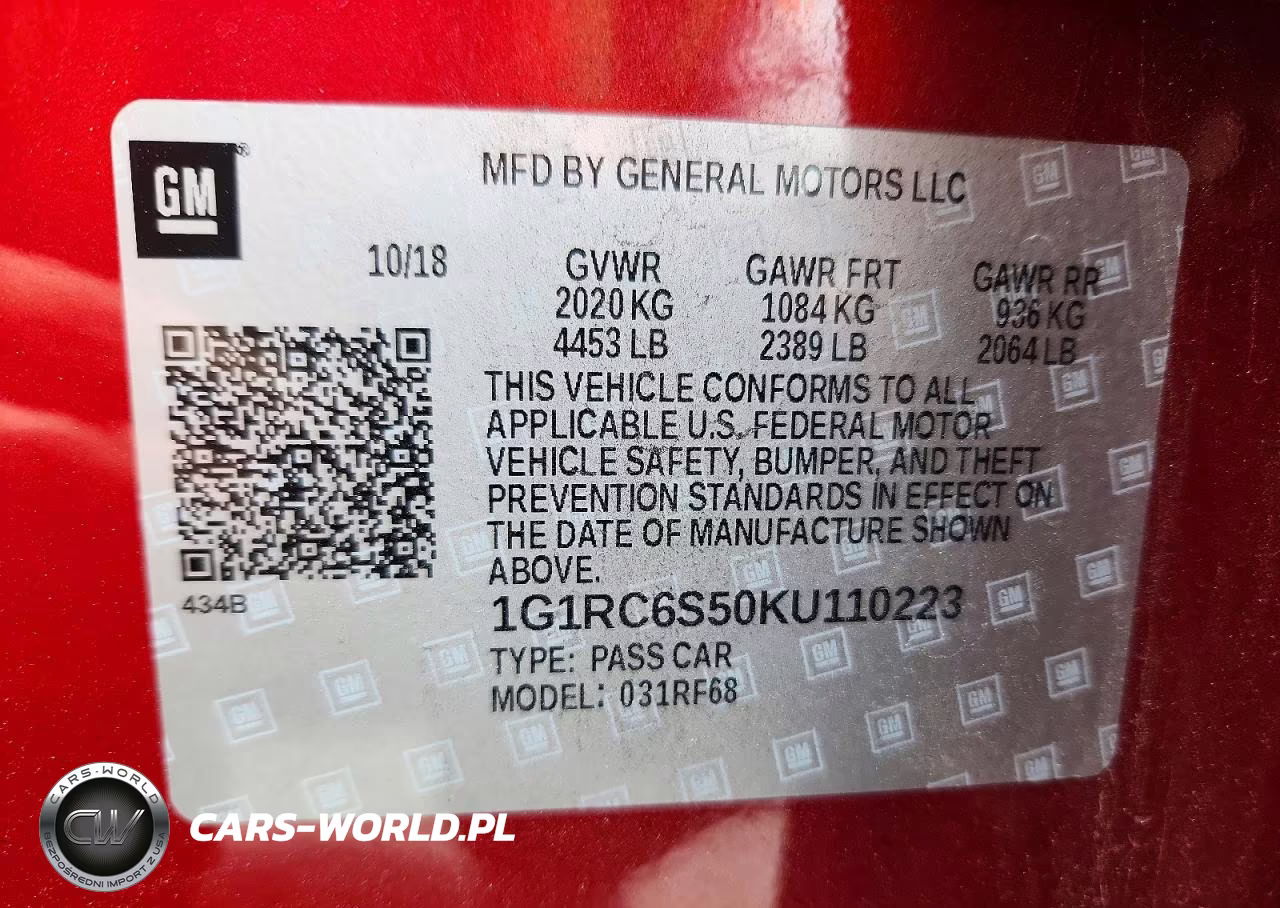2019 Chevrolet Volt Lt VIN:1G1RC6S50KU110223 - 12