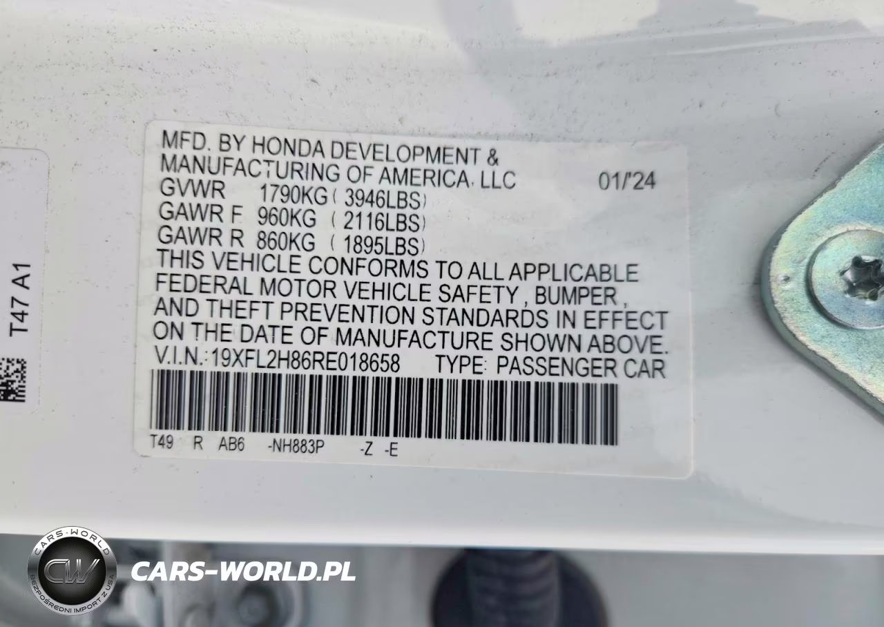 2024 Honda Civic Sport VIN:19XFL2H86RE018658 - 13